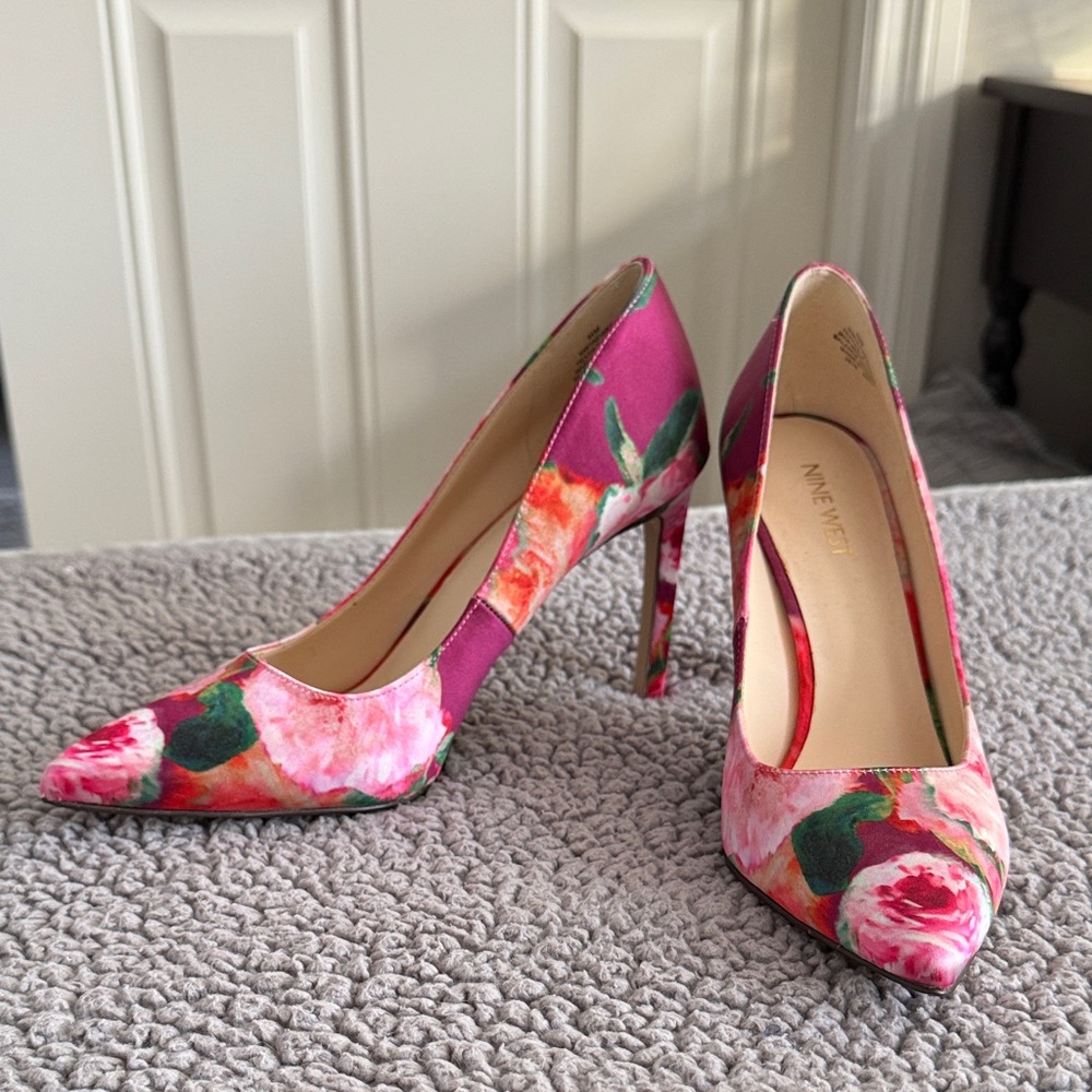 Nine West Vibrant Floral Heels